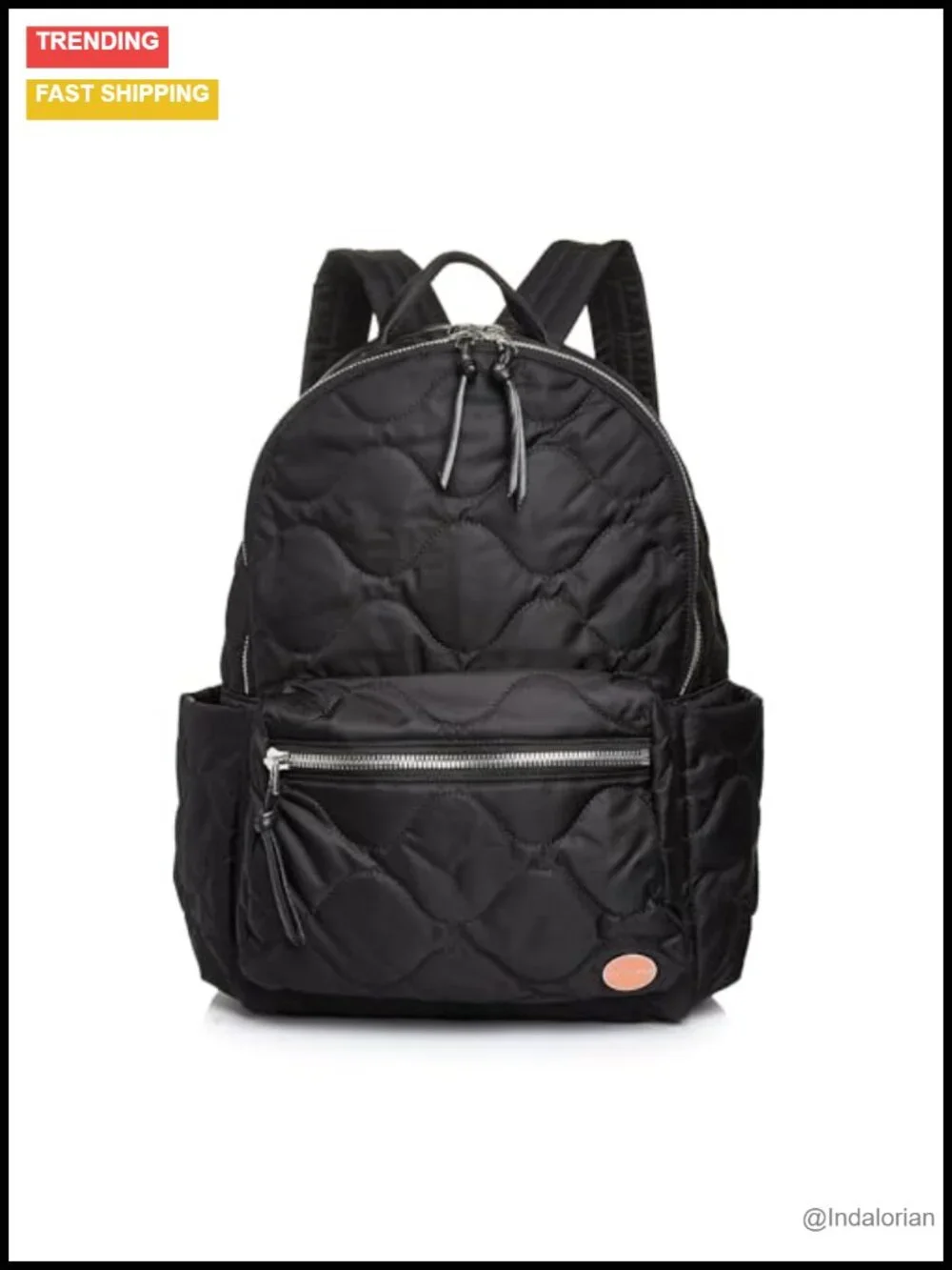 Quilted Nylon Travel Backpack with Laptop Compartment